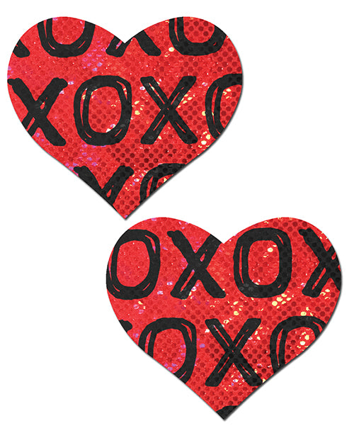 Pastease Premium Glitter XOXO Heart - Red/Black O/S