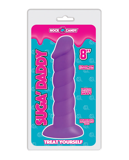 Rock Candy Suga Daddy 8&quot; Silicone Dildo - Purple