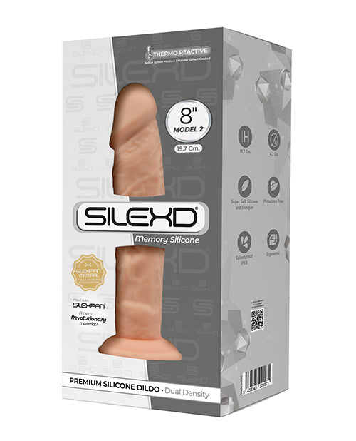 SilexD Model 2 8&quot; Silexpan Memory Silicone Dildo - Ivory