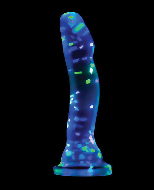 Blush Neo Elite Hanky Panky 7&quot; Confetti Dildo - Glow in the Dark