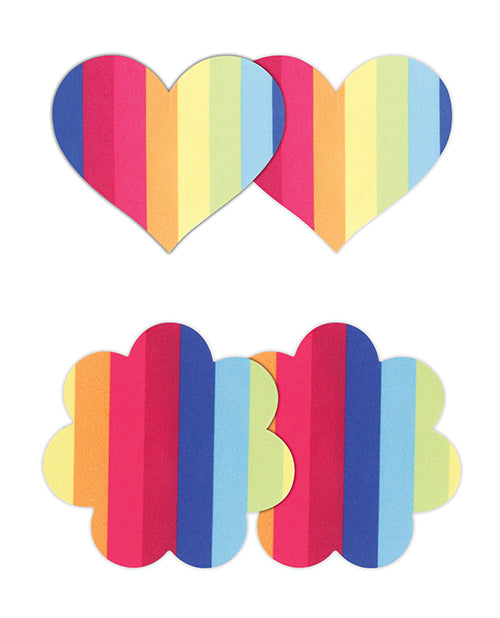 Pretty Pasties Pride Heart &amp; Flower Rainbow - 2 Pair