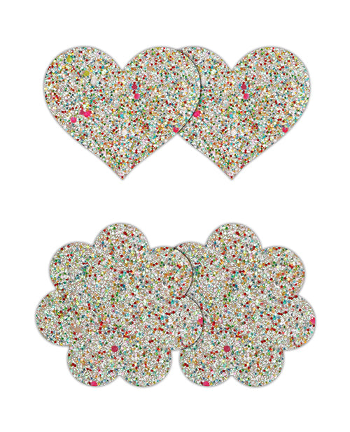 Pretty Pasties Heart &amp; Flower Glow in the Dark - 2 Pair