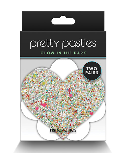 Pretty Pasties Heart &amp; Flower Glow in the Dark - 2 Pair