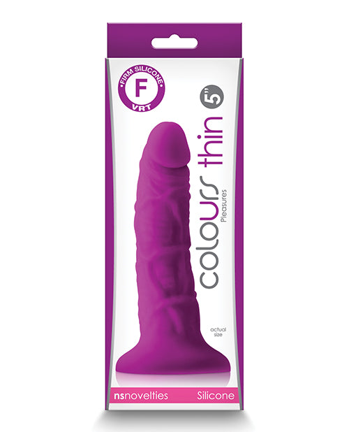 Colours Pleasures 5&quot; Thin Dildo - Purple