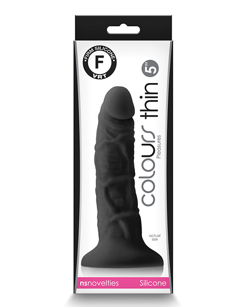 Colours Pleasures 5&quot; Thin Dildo - Black