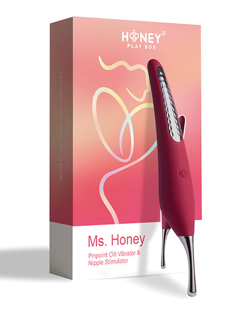 Ms. Honey Pinpoint Clit Vibrator &amp; Nipple Stimulator - Red Wine