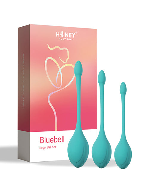 Bluebell Floral 3 Size &amp; Weight Kegel Ball Exercise Set - Blue