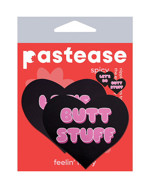 Pastease Premium Heart Let&#039;s Do Butt Stuff - Black/Pink O/S