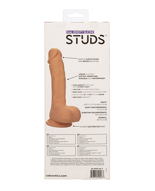 Studs Dual Density Silicone 6.25&quot; Dildo - Ivory