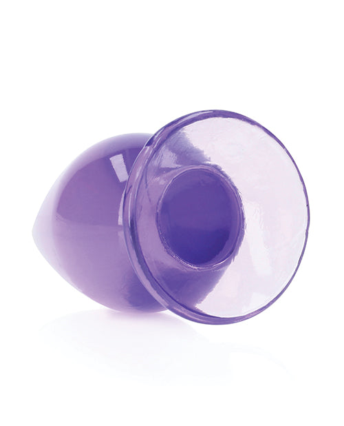 Shots RealRock Crystal Clear 4.5&quot; Anal Plug - Purple