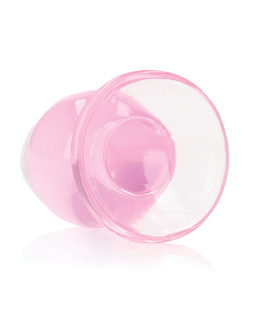 Shots RealRock Crystal Clear 3.5&quot; Anal Plug - Pink