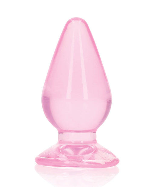 Shots RealRock Crystal Clear 3.5&quot; Anal Plug - Pink