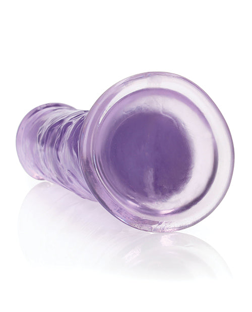 Shots RealRock Crystal Clear 9&quot; Straight Dildo w/Suction Cup - Purple