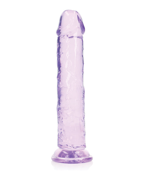 Shots RealRock Crystal Clear 9&quot; Straight Dildo w/Suction Cup - Purple