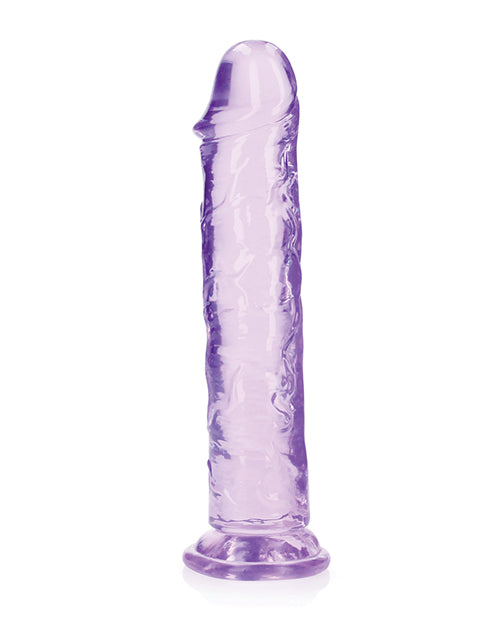 Shots RealRock Crystal Clear 9&quot; Straight Dildo w/Suction Cup - Purple