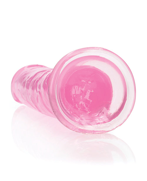 Shots RealRock Crystal Clear 9&quot; Straight Dildo w/Suction Cup - Pink