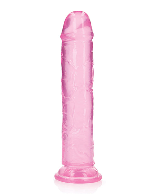 Shots RealRock Crystal Clear 9&quot; Straight Dildo w/Suction Cup - Pink