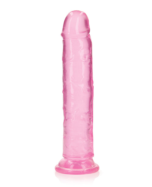 Shots RealRock Crystal Clear 9&quot; Straight Dildo w/Suction Cup - Pink