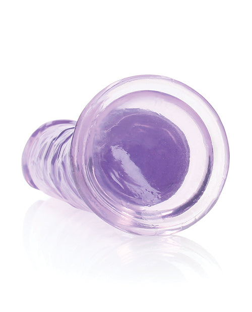 Shots RealRock Crystal Clear 8&quot; Straight Dildo w/Suction Cup - Purple