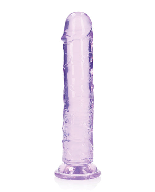 Shots RealRock Crystal Clear 8&quot; Straight Dildo w/Suction Cup - Purple