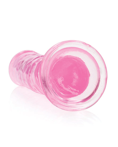 Shots RealRock Crystal Clear 8&quot; Straight Dildo w/Suction Cup - Pink