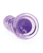 Shots RealRock Crystal Clear 7&quot; Straight Dildo w/Suction Cup - Purple