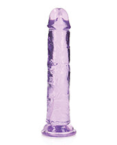 Shots RealRock Crystal Clear 7&quot; Straight Dildo w/Suction Cup - Purple