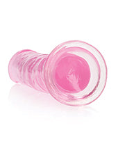 Shots RealRock Crystal Clear 7&quot; Straight Dildo w/Suction Cup - Pink