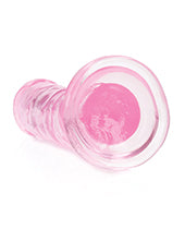 Shots RealRock Crystal Clear 6&quot; Straight Dildo w/Suction Cup - Pink