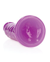 Shots RealRock 9&quot; Slim Dildo Glow in the Dark - Neon Purple