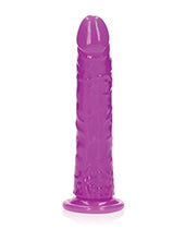 Shots RealRock 9&quot; Slim Dildo Glow in the Dark - Neon Purple