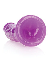 Shots RealRock 8&quot; Slim Dildo Glow in the Dark - Neon Purple