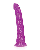 Shots RealRock 7&quot; Slim Dildo Glow in the Dark - Neon Purple