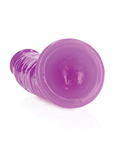 Shots RealRock 6&quot; Slim Dildo Glow in the Dark - Neon Purple