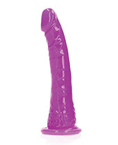 Shots RealRock 6&quot; Slim Dildo Glow in the Dark - Neon Purple