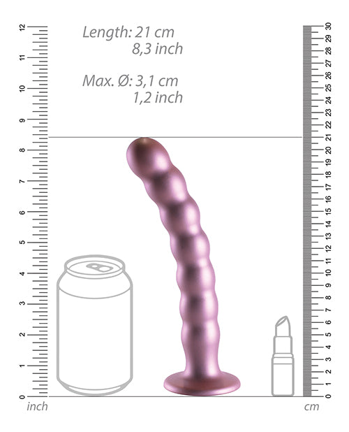 Shots Ouch 8&quot; Beaded G-Spot Dildo - Rose Gold