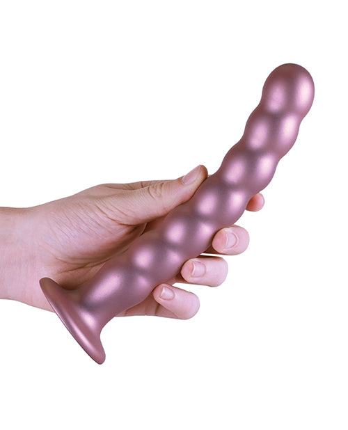 Shots Ouch 8&quot; Beaded G-Spot Dildo - Rose Gold