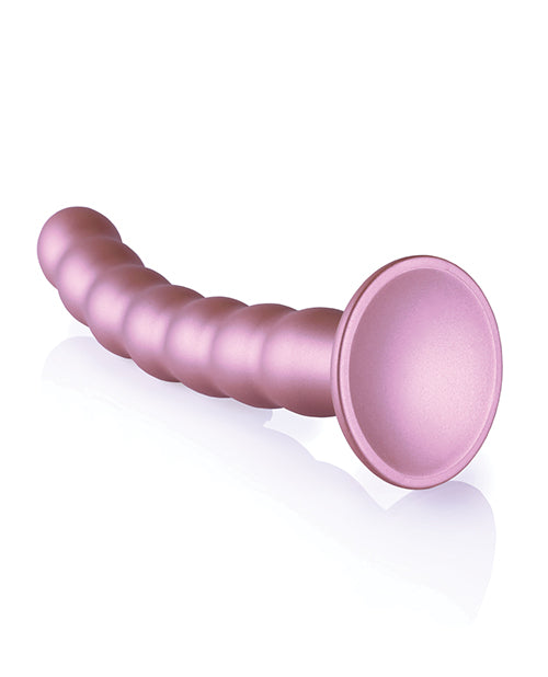 Shots Ouch 8&quot; Beaded G-Spot Dildo - Rose Gold