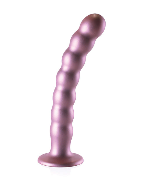 Shots Ouch 8&quot; Beaded G-Spot Dildo - Rose Gold