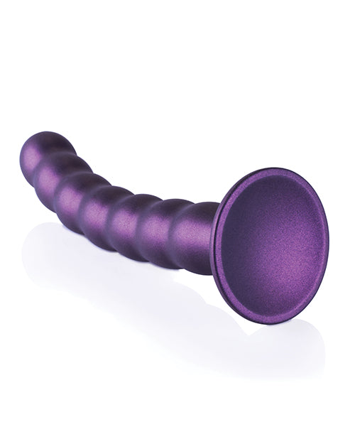 Shots Ouch 8&quot; Beaded G-Spot Dildo - Metallic Purple