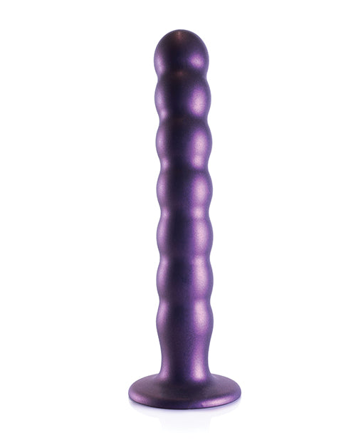 Shots Ouch 8&quot; Beaded G-Spot Dildo - Metallic Purple