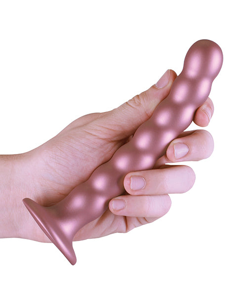 Shots Ouch 6.5&quot; Beaded G-Spot Dildo - Rose Gold