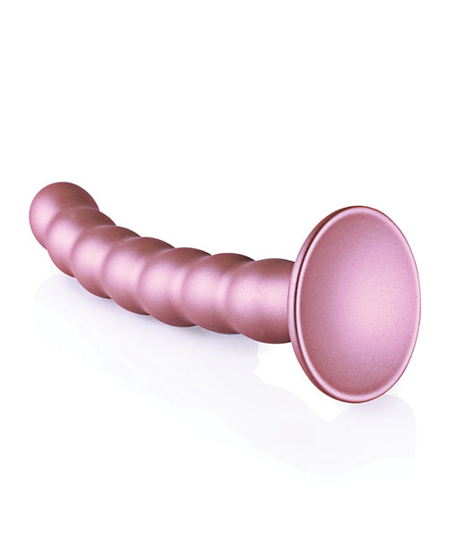 Shots Ouch 6.5&quot; Beaded G-Spot Dildo - Rose Gold