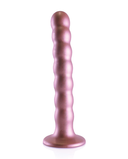 Shots Ouch 6.5&quot; Beaded G-Spot Dildo - Rose Gold