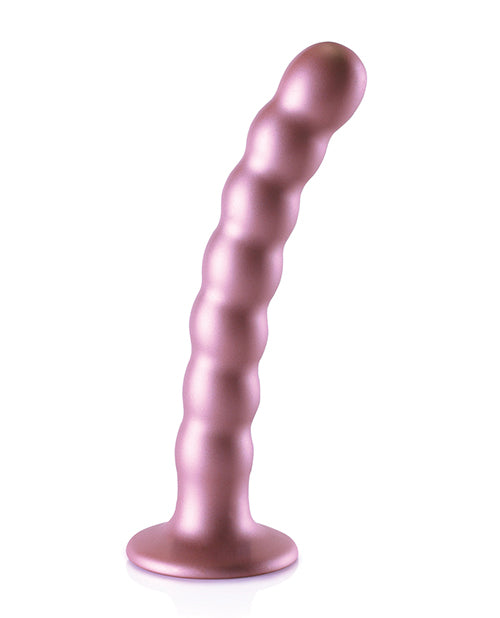 Shots Ouch 6.5&quot; Beaded G-Spot Dildo - Rose Gold