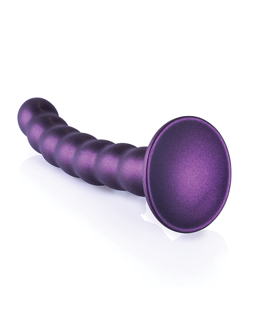 Shots Ouch 6.5&quot; Beaded G-Spot Dildo - Metallic Purple