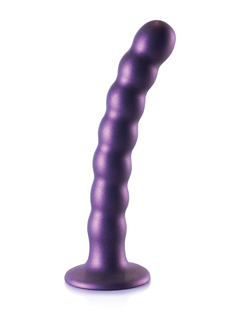 Shots Ouch 6.5&quot; Beaded G-Spot Dildo - Metallic Purple