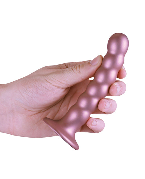 Shots Ouch 5&quot; Beaded G-Spot Dildo - Rose Gold