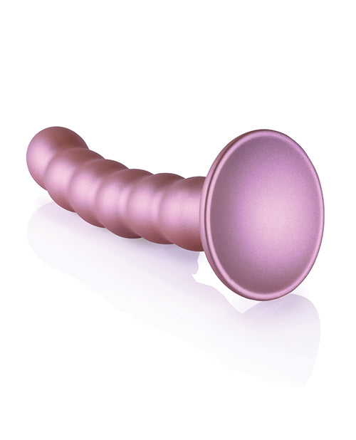 Shots Ouch 5&quot; Beaded G-Spot Dildo - Rose Gold