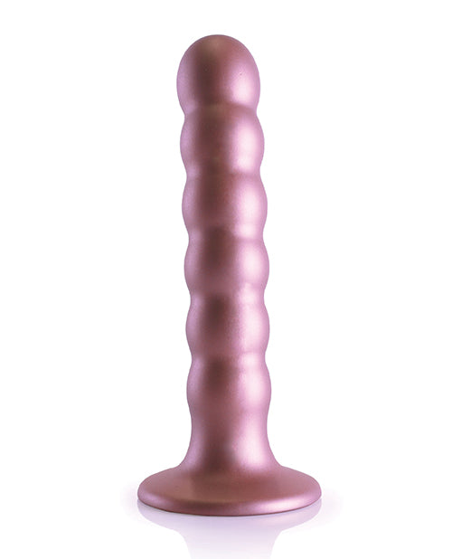 Shots Ouch 5&quot; Beaded G-Spot Dildo - Rose Gold